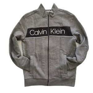 Calvin Klein Signature Zip Up Jacket $118 Gray